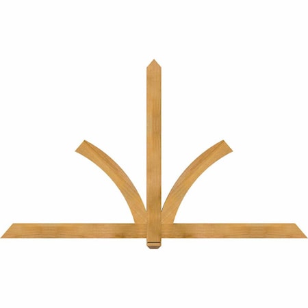 Ekena Millwork Redmond Rough Sawn Timber Gable Bracket, Western Red Cedar, 84"W x 49"H x 2"D x 4"F, 14/12 Pitch GBW084X49X0204RED00RWR